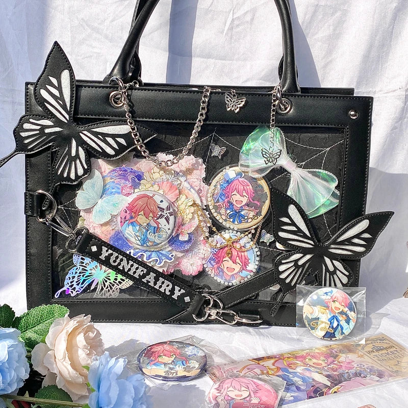 Y2K Labyrinth Butterfly Spider Web Chain Handbag